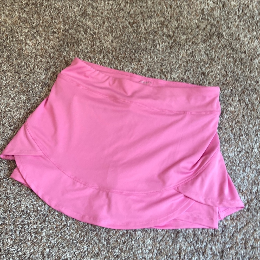 Pink skirt with shorts underneath